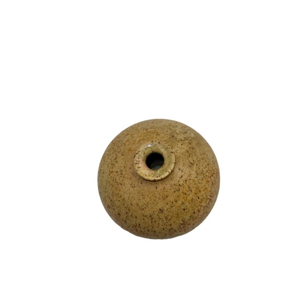 Vintage Round Ceramic Stoneware Bud Vase Weed Pot Studio Pottery Signed Small - Picture 1 of 9